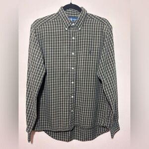 Ralph Lauren Men's green and cream Button-Up Shirt